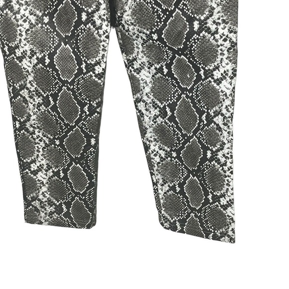 ASOS Women's Size 6 Tapered Pants Faux Leather Snake Print Pockets Elastic Waist - Picture 7 of 9